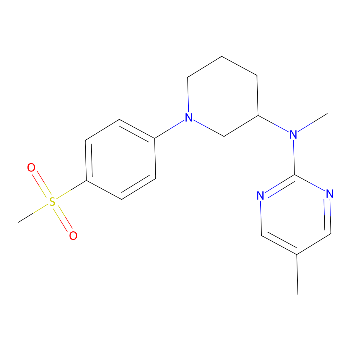 N-[1-(4-methanesulfonylphenyl)piperidin-3-yl]-N,5-dimethylpyrimidin-2-amine molecular structure, CAS 2741910-84-7