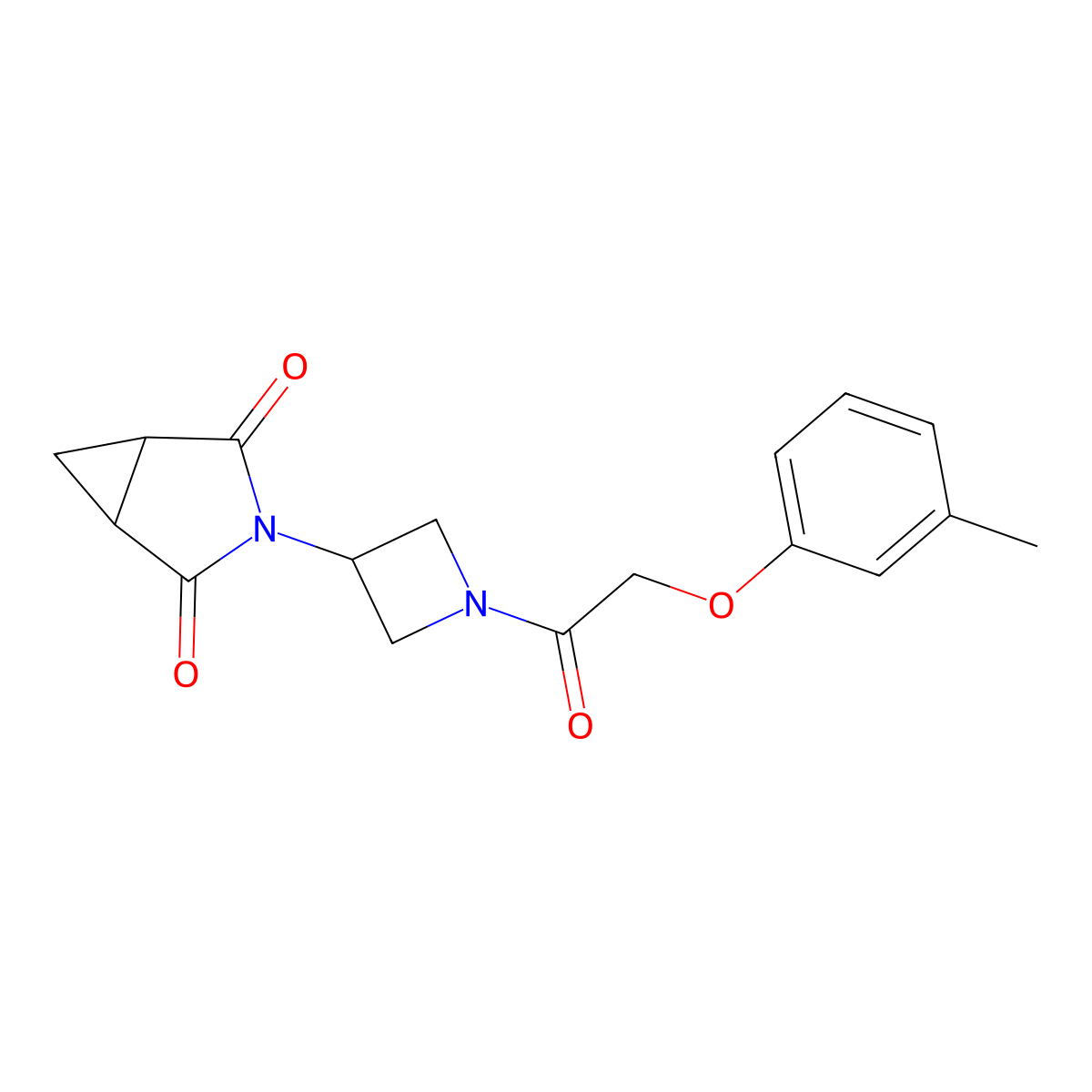 3-(1-(2-(m-Tolyloxy)acetyl)azetidin-3-yl)-3-azabicyclo[3.1.0]hexane-2,4-dione molecular structure, CAS 2741910-87-0