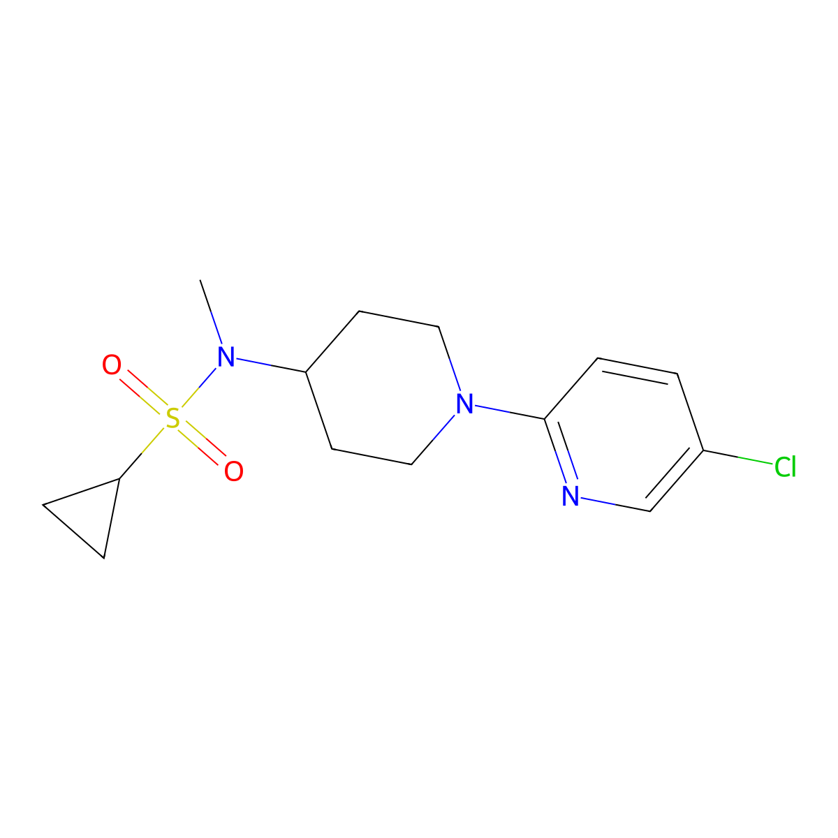 N-[1-(5-chloropyridin-2-yl)piperidin-4-yl]-N-methylcyclopropanesulfonamide molecular structure, CAS 2741910-88-1