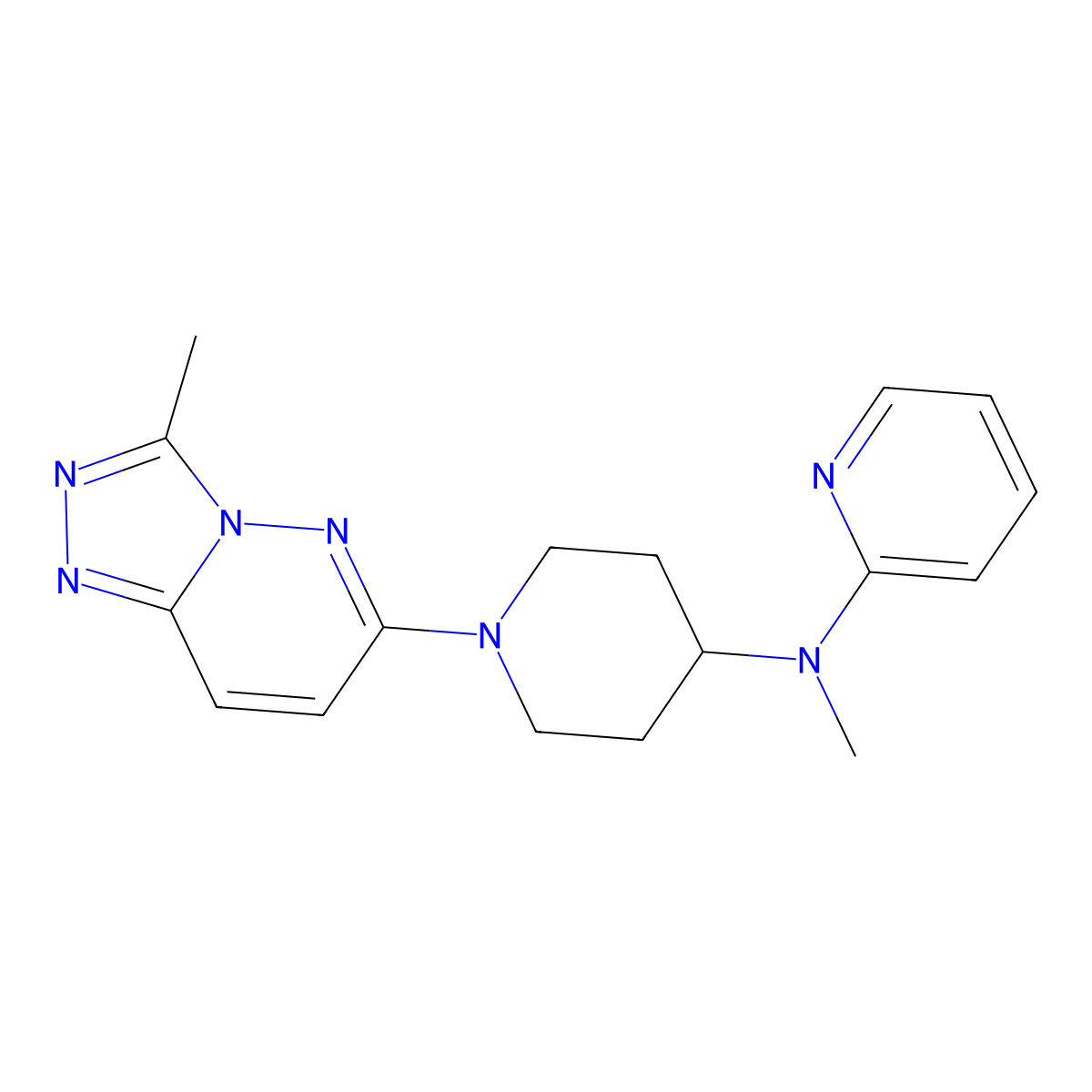 N-methyl-N-(1-{3-methyl-[1,2,4]triazolo[4,3-b]pyridazin-6-yl}piperidin-4-yl)pyridin-2-amine molecular structure, CAS 2741910-91-6