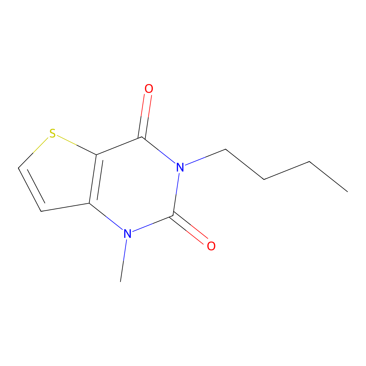 3-butyl-1-methyl-1H,2H,3H,4H-thieno[3,2-d]pyrimidine-2,4-dione molecular structure, CAS 2741910-99-4