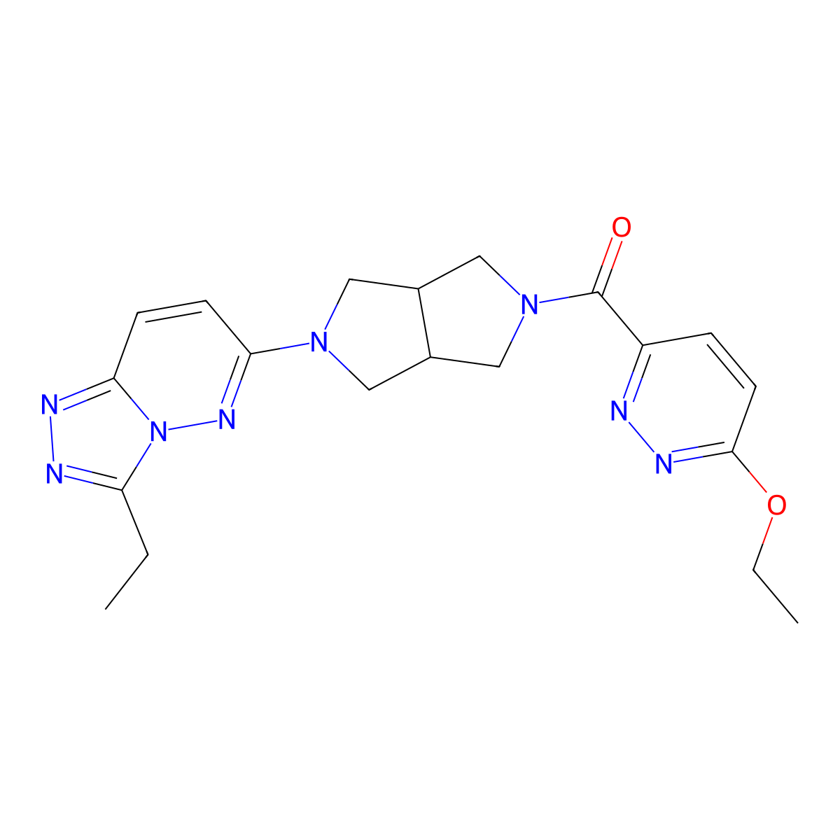3-Ethoxy-6-(5-{3-ethyl-[1,2,4]triazolo[4,3-b]pyridazin-6-yl}-octahydropyrrolo[3,4-c]pyrrole-2-carbonyl)pyridazine molecular structure, CAS 2741911-04-4