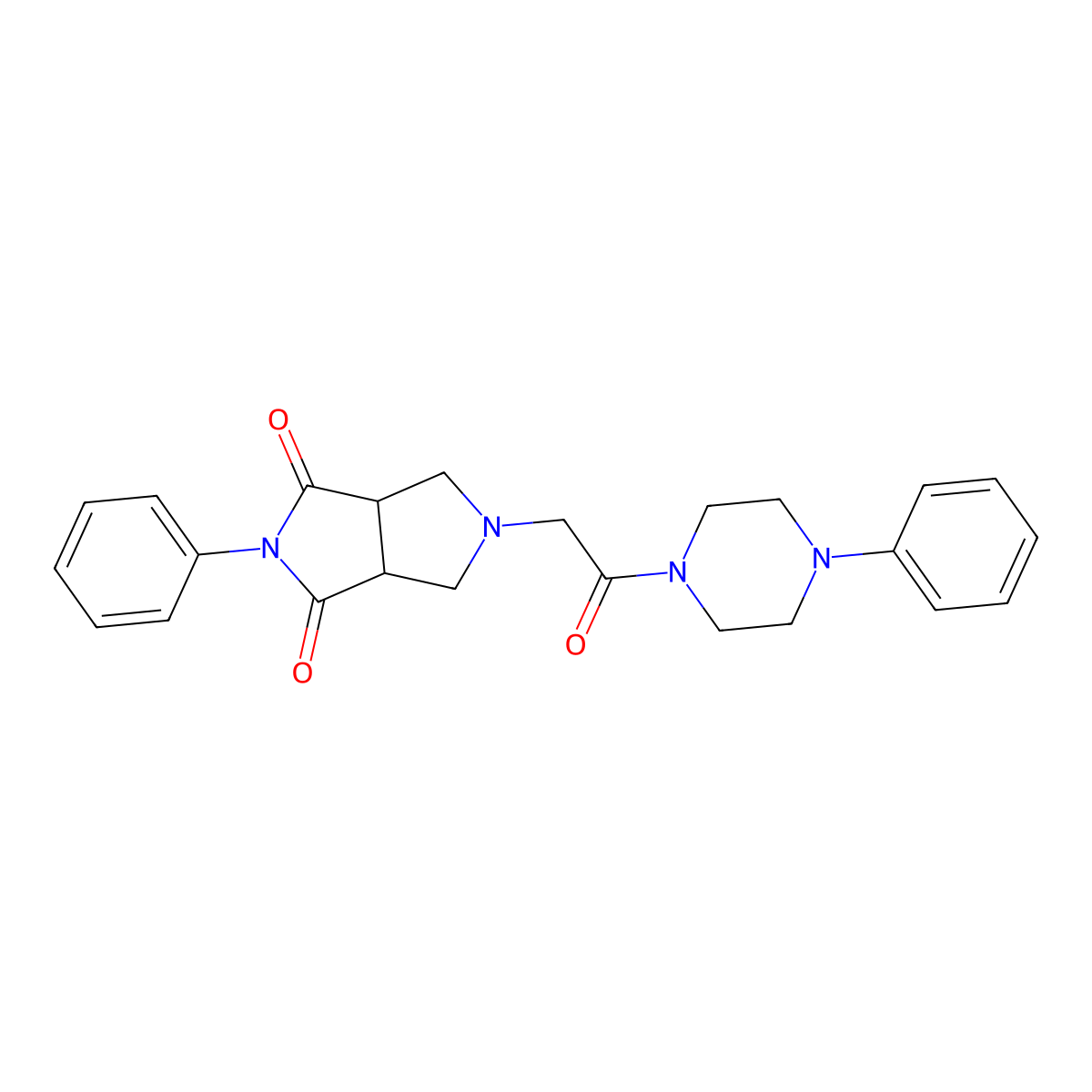 5-[2-Oxo-2-(4-phenylpiperazin-1-yl)ethyl]-2-phenyl-octahydropyrrolo[3,4-c]pyrrole-1,3-dione molecular structure, CAS 2741911-17-9