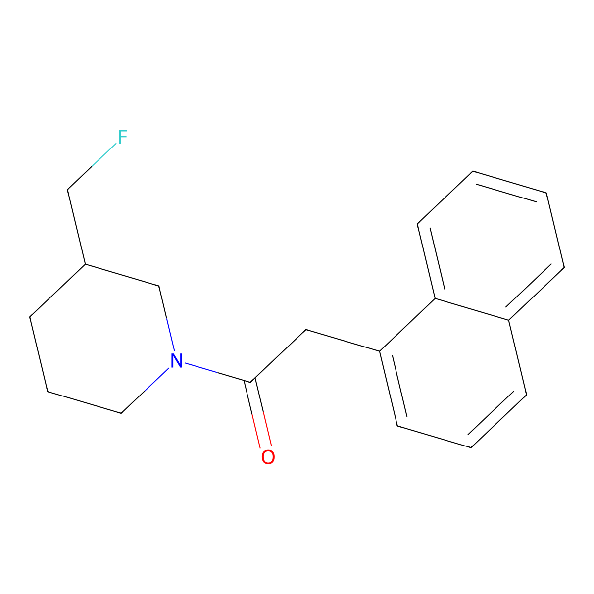 1-[3-(Fluoromethyl)piperidin-1-yl]-2-(naphthalen-1-yl)ethan-1-one molecular structure, CAS 2741911-18-0