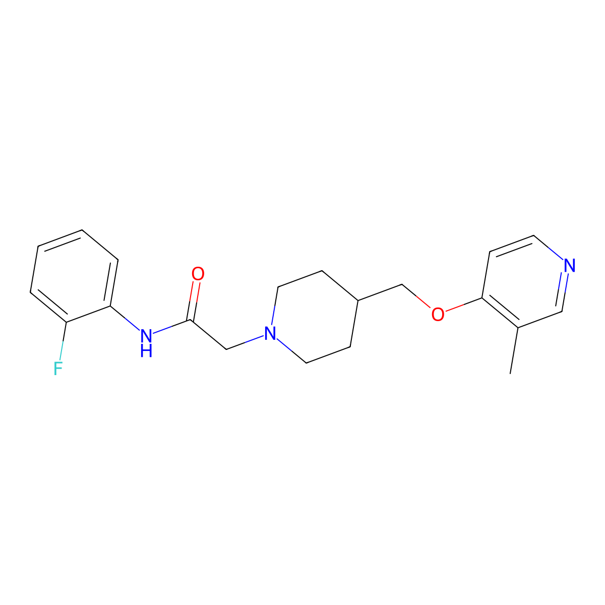 N-(2-fluorophenyl)-2-(4-{[(3-methylpyridin-4-yl)oxy]methyl}piperidin-1-yl)acetamide molecular structure, CAS 2741911-36-2