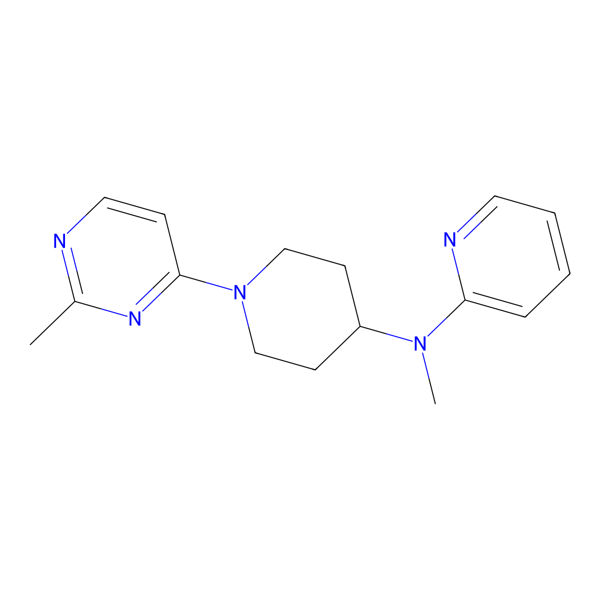 N-methyl-N-[1-(2-methylpyrimidin-4-yl)piperidin-4-yl]pyridin-2-amine molecular structure, CAS 2741911-38-4