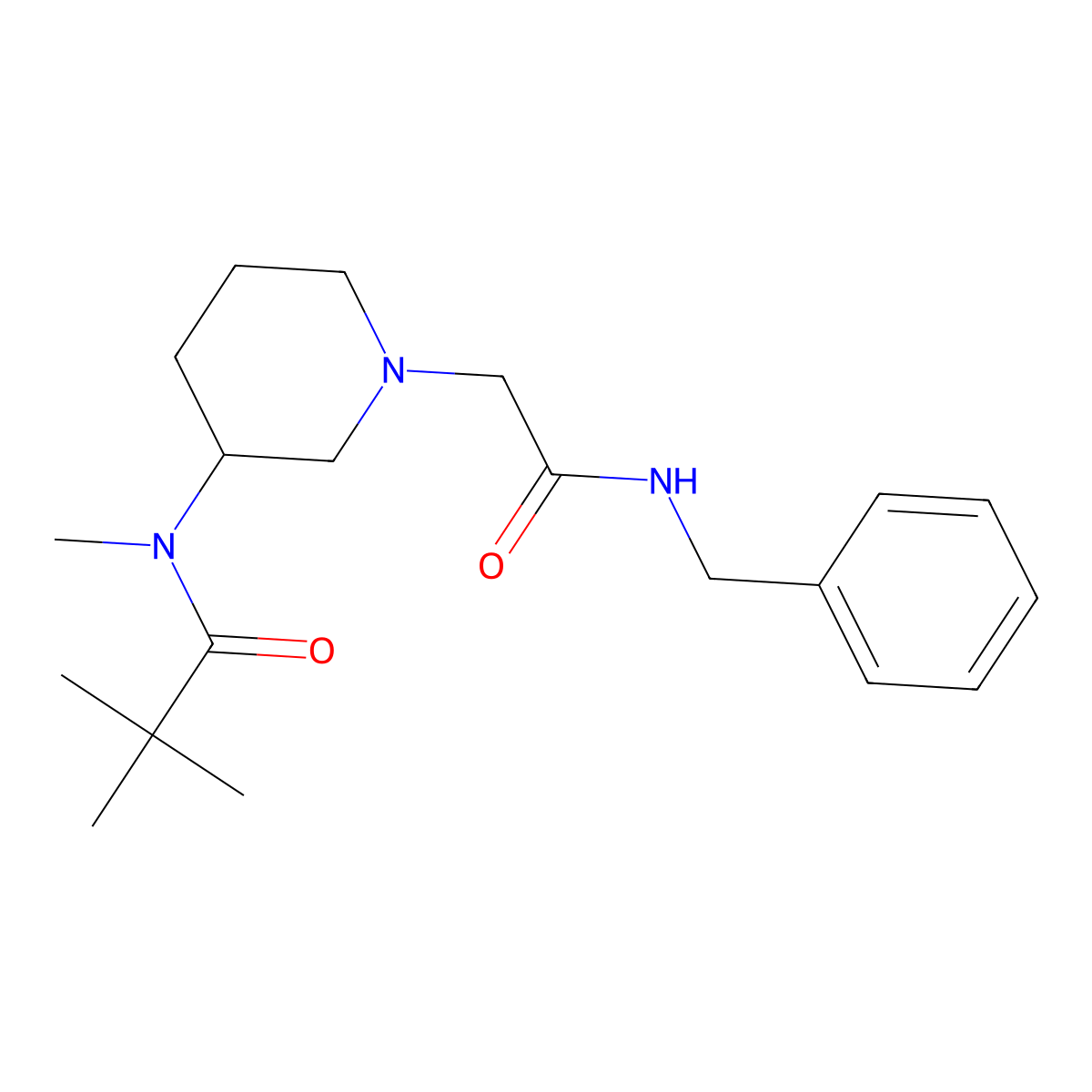 N-{1-[(benzylcarbamoyl)methyl]piperidin-3-yl}-N,2,2-trimethylpropanamide molecular structure, CAS 2741911-45-3