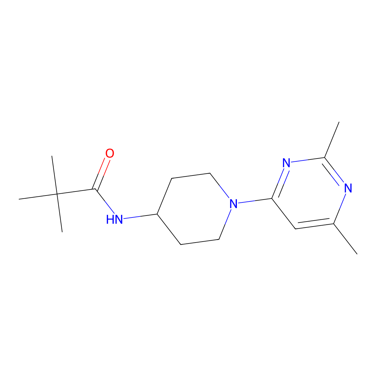 N-[1-(2,6-dimethylpyrimidin-4-yl)piperidin-4-yl]-2,2-dimethylpropanamide molecular structure, CAS 2741911-48-6