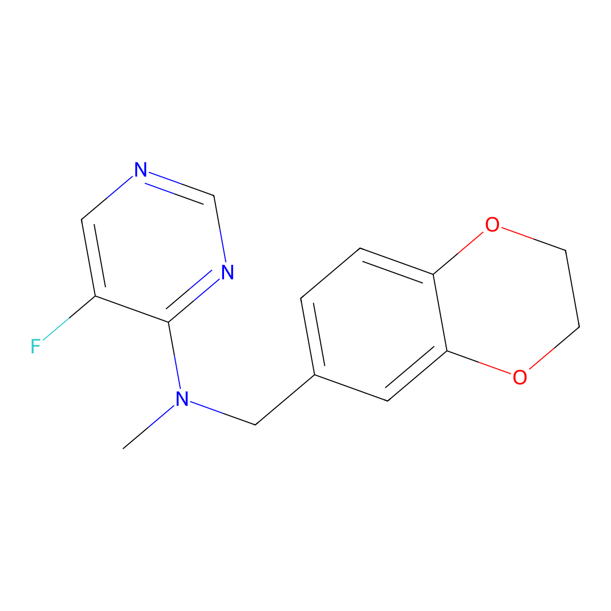 N-[(2,3-dihydro-1,4-benzodioxin-6-yl)methyl]-5-fluoro-N-methylpyrimidin-4-amine molecular structure, CAS 2741911-60-2