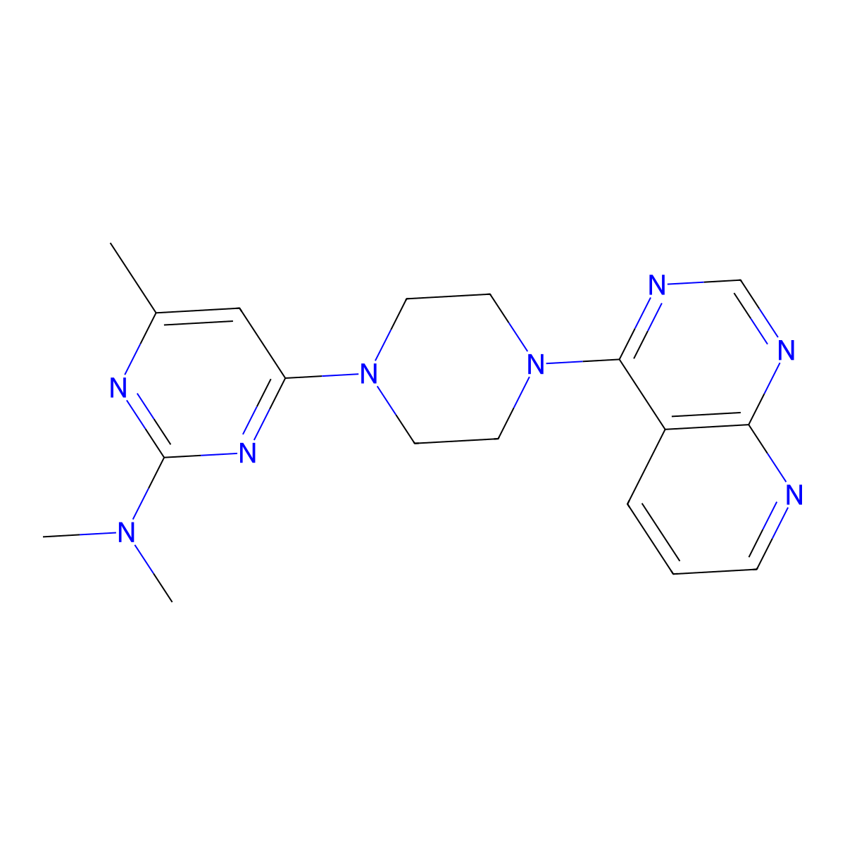 N,N,4-trimethyl-6-(4-{pyrido[2,3-d]pyrimidin-4-yl}piperazin-1-yl)pyrimidin-2-amine molecular structure, CAS 2741911-61-3