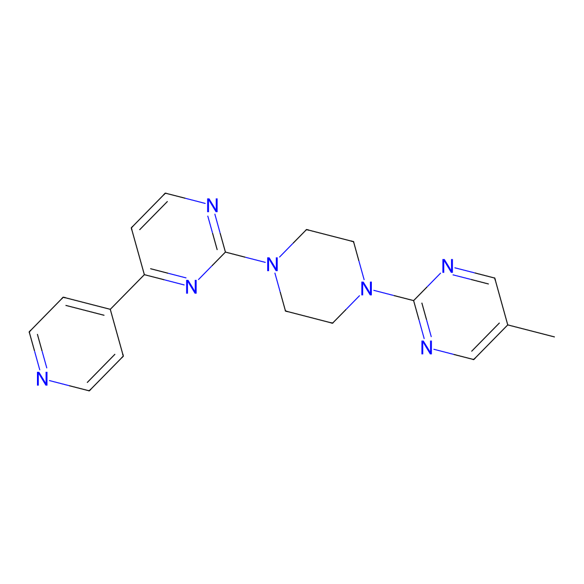 2-[4-(5-Methylpyrimidin-2-yl)piperazin-1-yl]-4-(pyridin-4-yl)pyrimidine molecular structure, CAS 2741911-65-7
