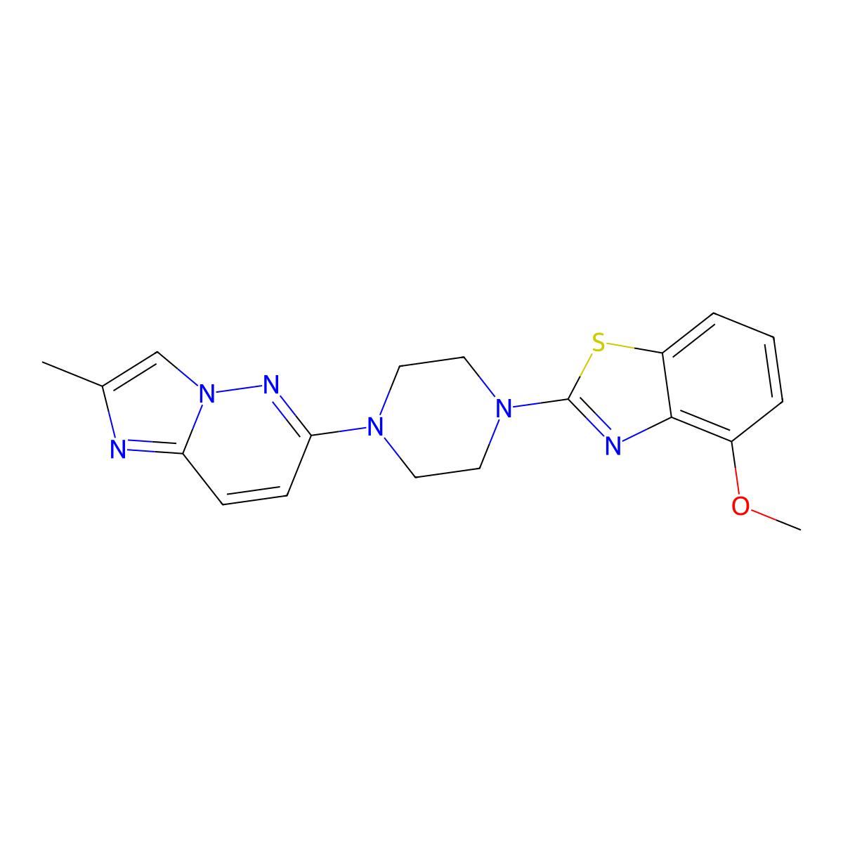 4-Methoxy-2-(4-{2-methylimidazo[1,2-b]pyridazin-6-yl}piperazin-1-yl)-1,3-benzothiazole molecular structure, CAS 2741911-95-3