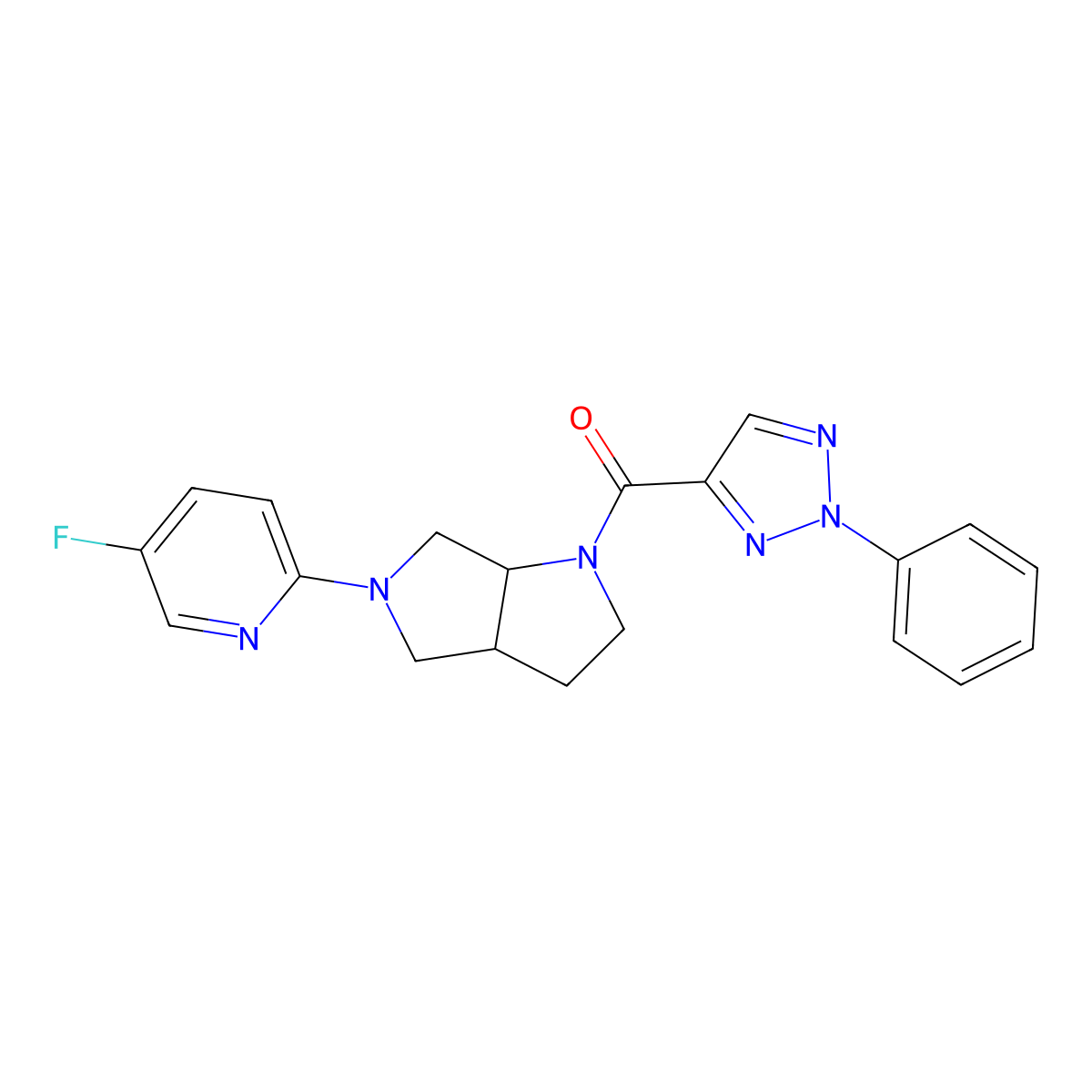 5-fluoro-2-[1-(2-phenyl-2H-1,2,3-triazole-4-carbonyl)-octahydropyrrolo[3,4-b]pyrrol-5-yl]pyridine molecular structure, CAS 2741912-66-1