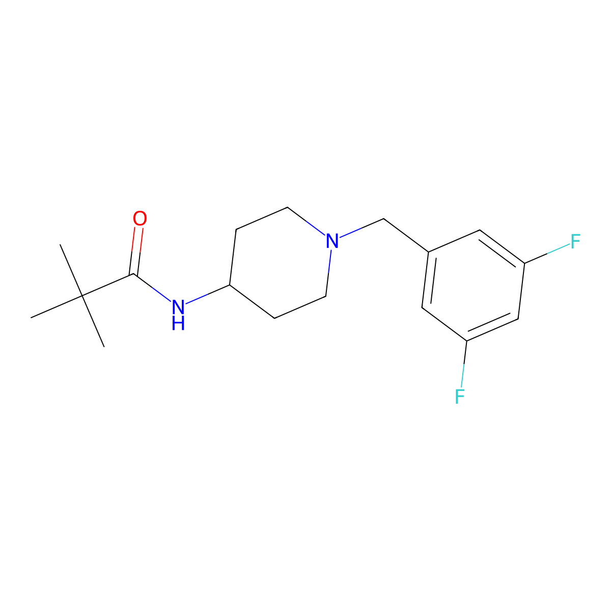 N-{1-[(3,5-difluorophenyl)methyl]piperidin-4-yl}-2,2-dimethylpropanamide molecular structure, CAS 2741912-71-8