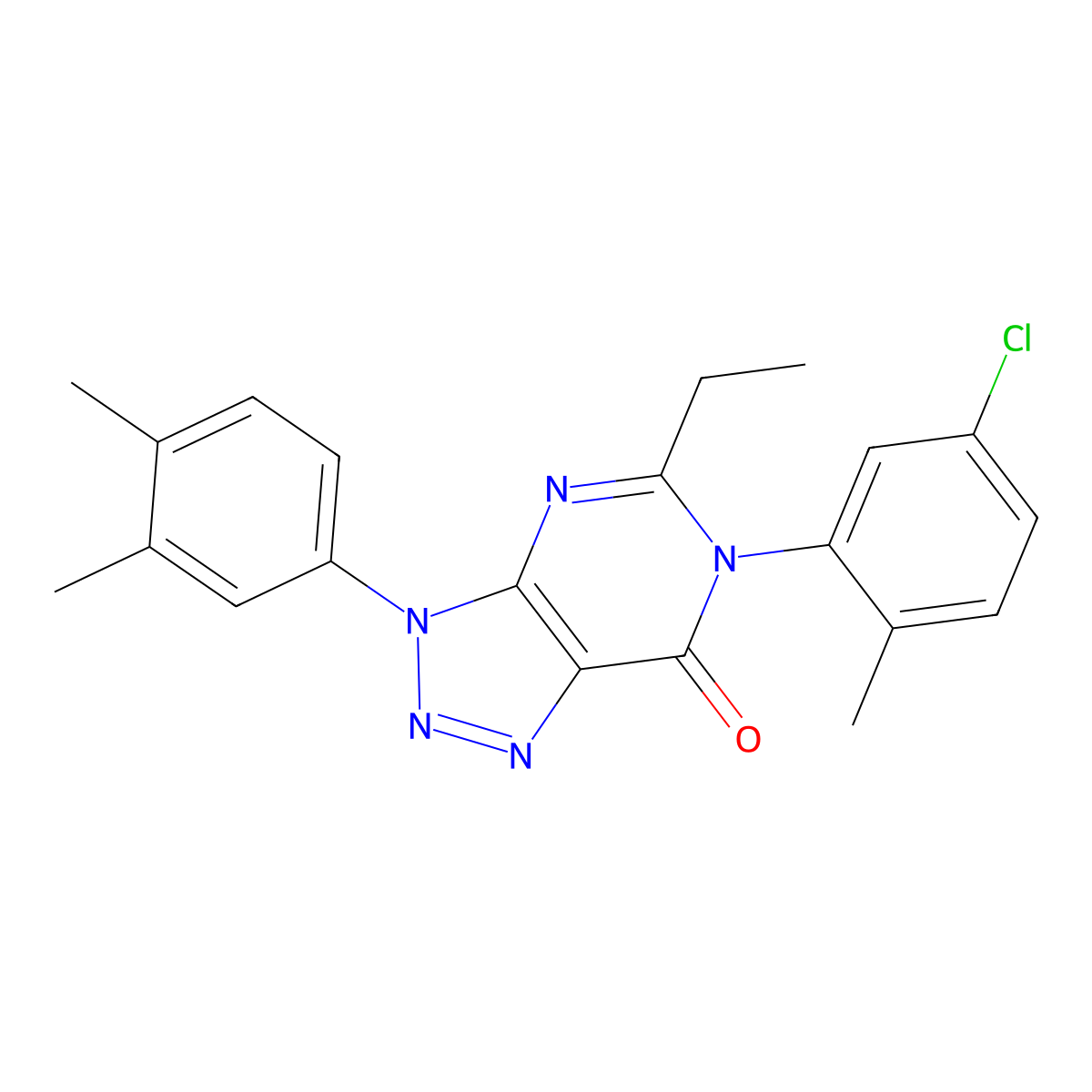 6-(5-chloro-2-methylphenyl)-3-(3,4-dimethylphenyl)-5-ethyl-3H,6H,7H-[1,2,3]triazolo[4,5-d]pyrimidin-7-one molecular structure, CAS 2741912-78-5