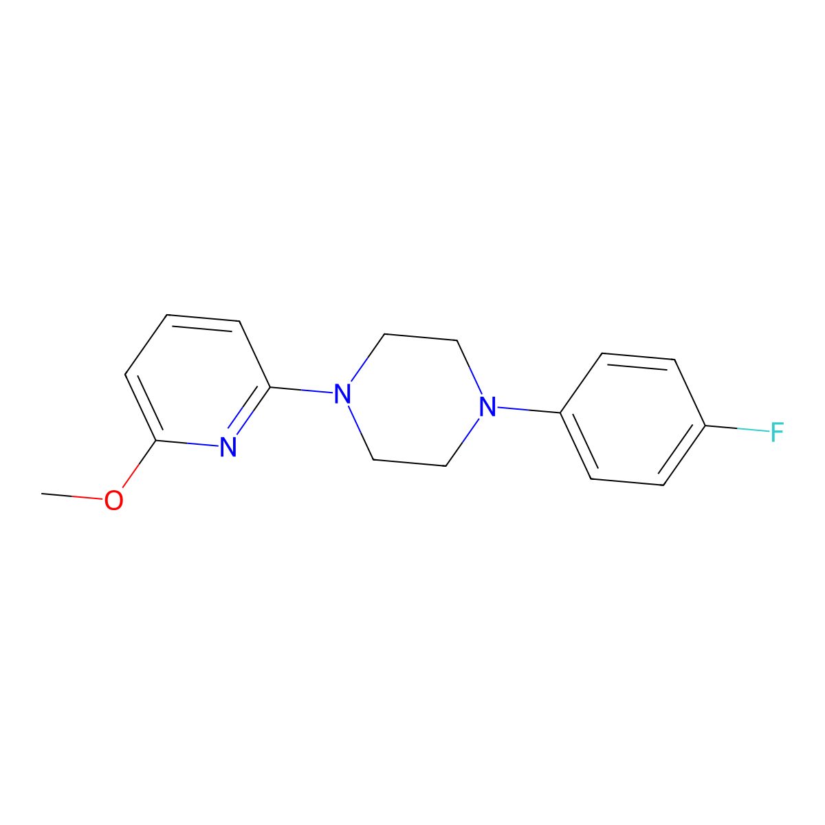 1-(4-Fluorophenyl)-4-(6-methoxypyridin-2-yl)piperazine molecular structure, CAS 2741913-12-0