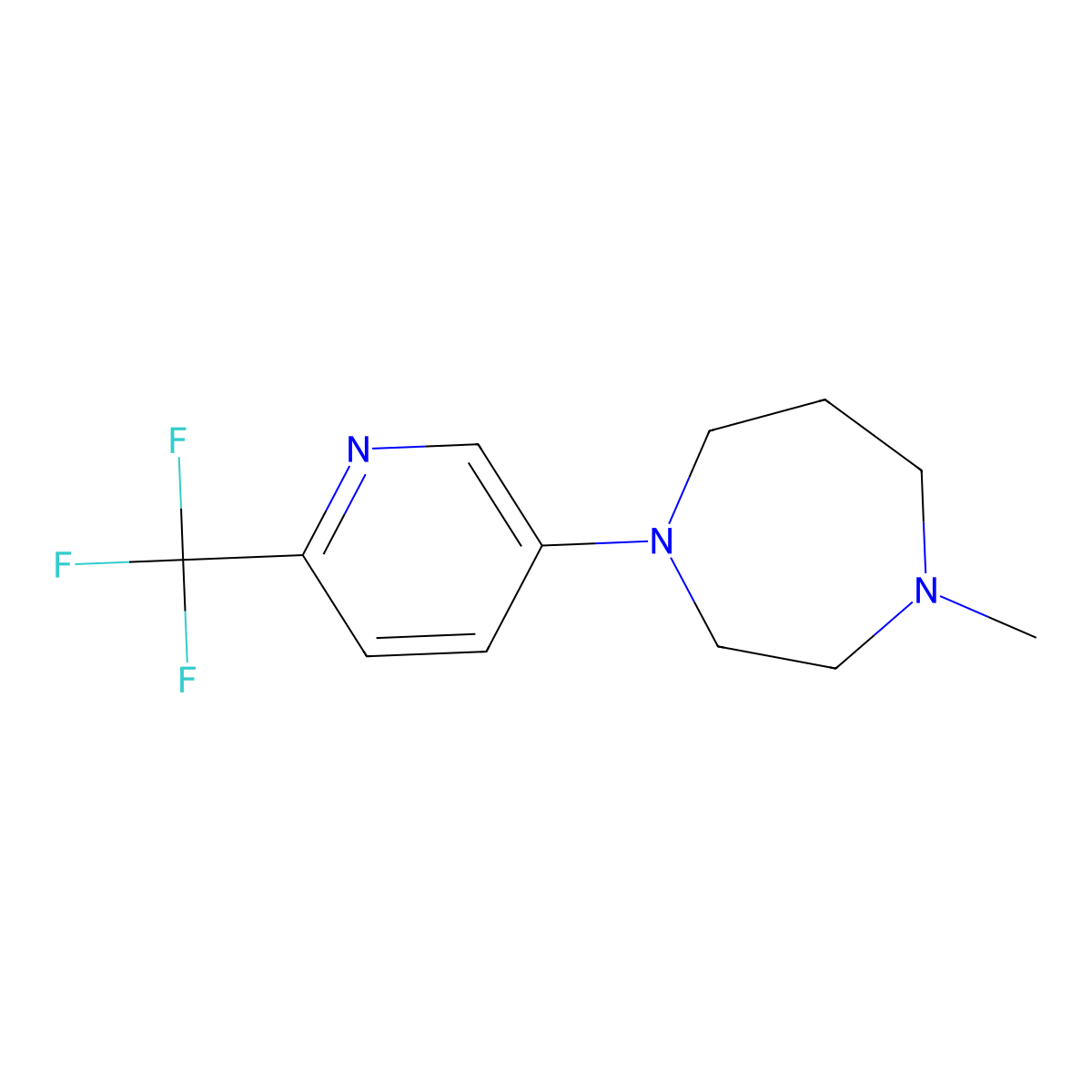 1-Methyl-4-[6-(trifluoromethyl)pyridin-3-yl]-1,4-diazepane molecular structure, CAS 2741913-15-3