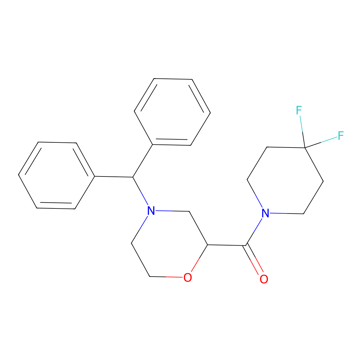 2-(4,4-Difluoropiperidine-1-carbonyl)-4-(diphenylmethyl)morpholine molecular structure, CAS 2741913-17-5