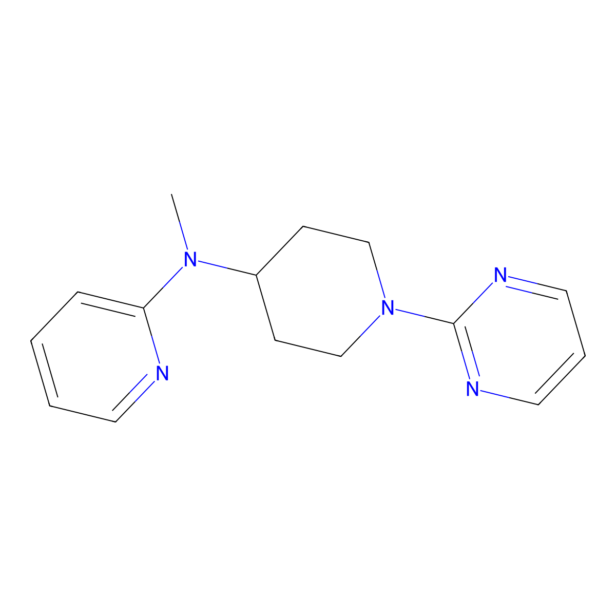 N-methyl-N-[1-(pyrimidin-2-yl)piperidin-4-yl]pyridin-2-amine molecular structure, CAS 2741913-27-7