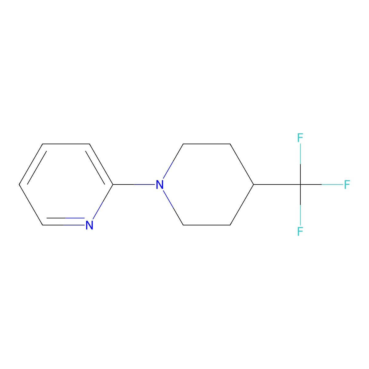2-[4-(Trifluoromethyl)piperidin-1-yl]pyridine molecular structure, CAS 2741913-42-6