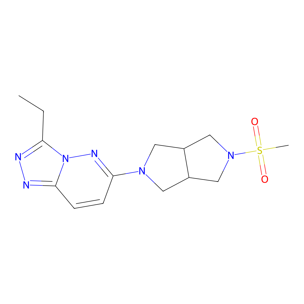 2-{3-Ethyl-[1,2,4]triazolo[4,3-b]pyridazin-6-yl}-5-methanesulfonyl-octahydropyrrolo[3,4-c]pyrrole molecular structure, CAS 2741913-65-3