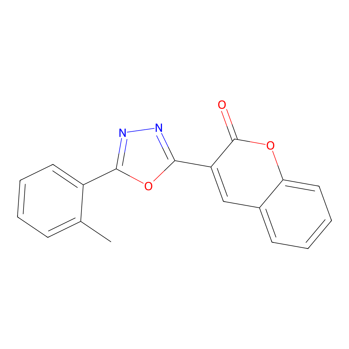 3-[5-(2-methylphenyl)-1,3,4-oxadiazol-2-yl]-2H-chromen-2-one molecular structure, CAS 2741913-81-3