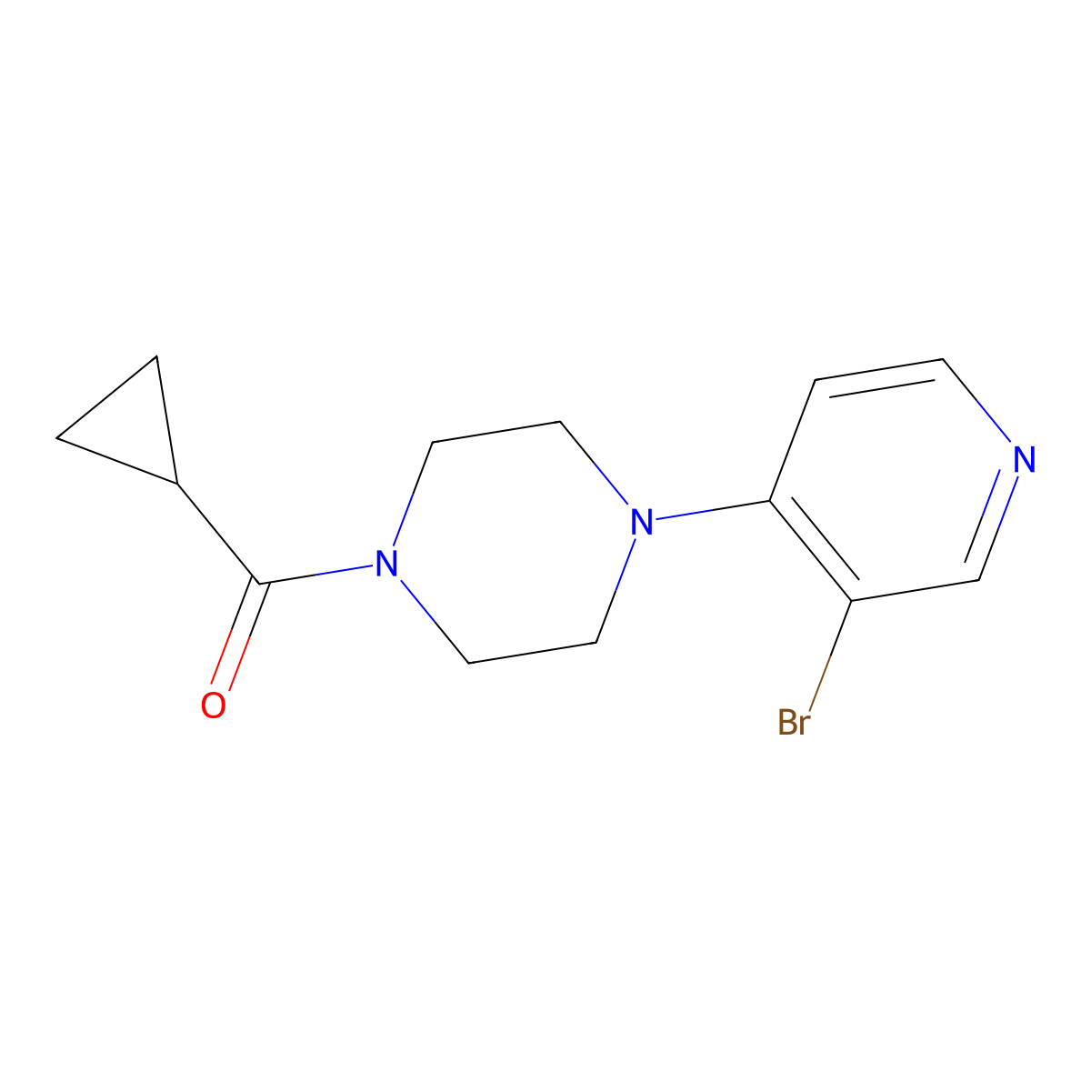 1-(3-Bromopyridin-4-yl)-4-cyclopropanecarbonylpiperazine molecular structure, CAS 2741913-96-0