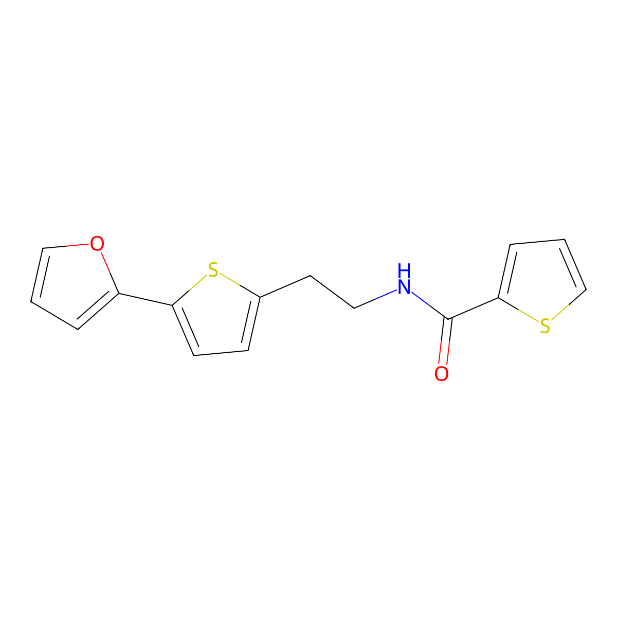 N-{2-[5-(furan-2-yl)thiophen-2-yl]ethyl}thiophene-2-carboxamide molecular structure, CAS 2741914-05-4