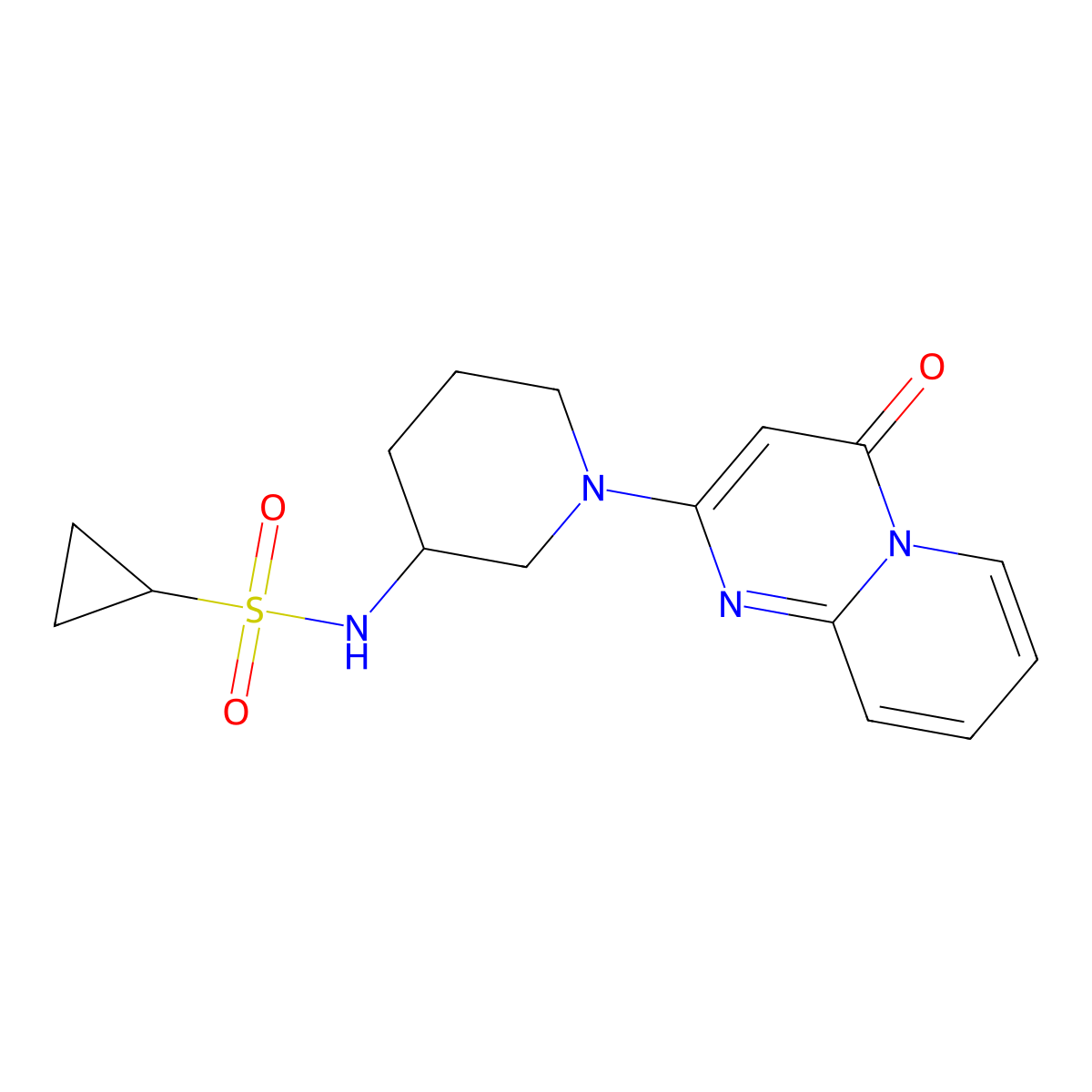 N-(1-{4-oxo-4H-pyrido[1,2-a]pyrimidin-2-yl}piperidin-3-yl)cyclopropanesulfonamide molecular structure, CAS 2741914-19-0