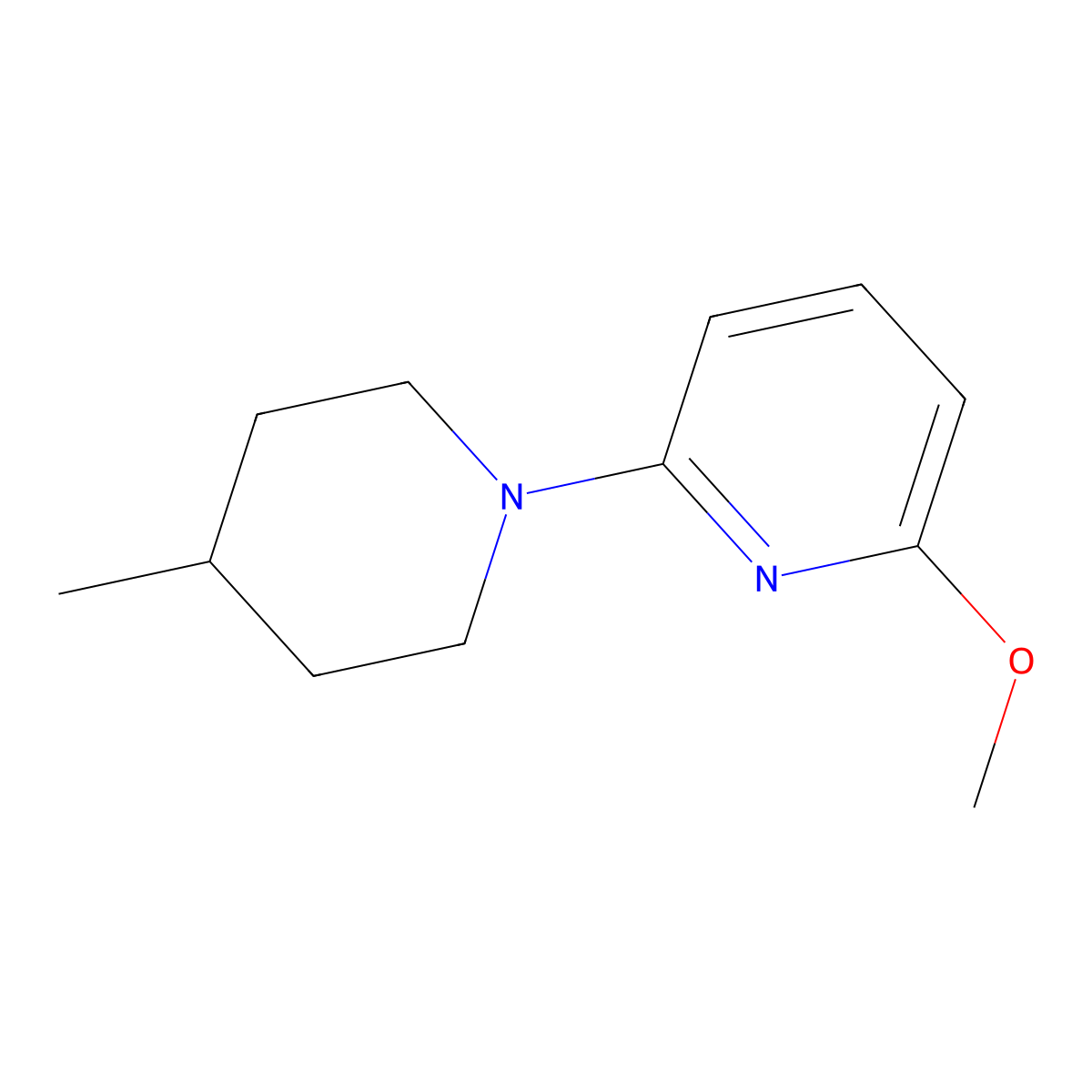 2-Methoxy-6-(4-methylpiperidin-1-yl)pyridine molecular structure, CAS 2741914-26-9