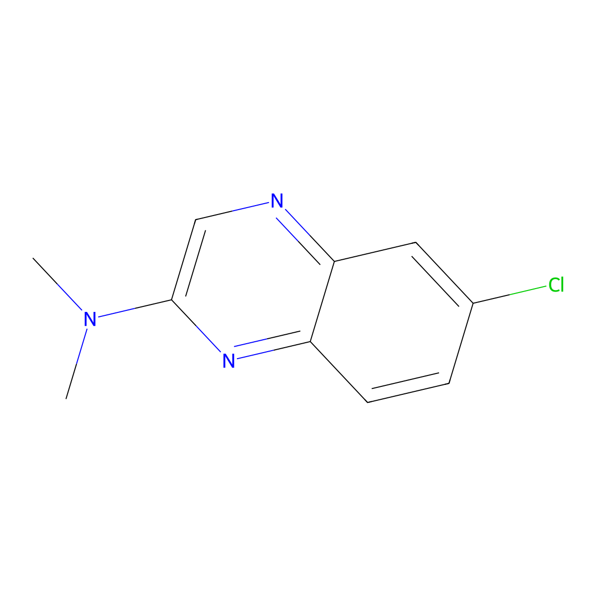6-chloro-N,N-dimethylquinoxalin-2-amine molecular structure, CAS 2741914-35-0