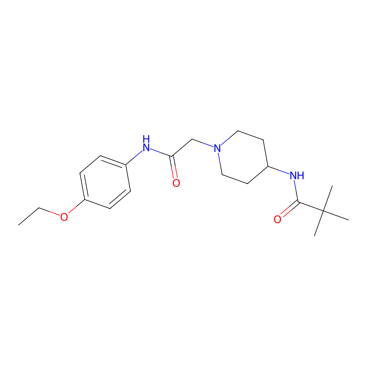 N-(1-{[(4-ethoxyphenyl)carbamoyl]methyl}piperidin-4-yl)-2,2-dimethylpropanamide molecular structure, CAS 2741914-36-1