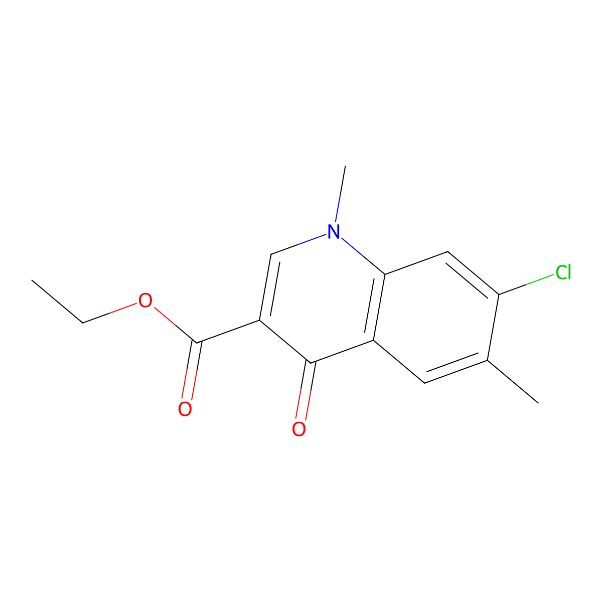Ethyl 7-chloro-1,6-dimethyl-4-oxo-1,4-dihydroquinoline-3-carboxylate molecular structure, CAS 2741914-54-3