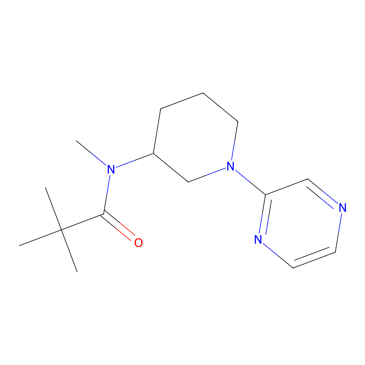 N,2,2-trimethyl-N-[1-(pyrazin-2-yl)piperidin-3-yl]propanamide molecular structure, CAS 2741918-68-1
