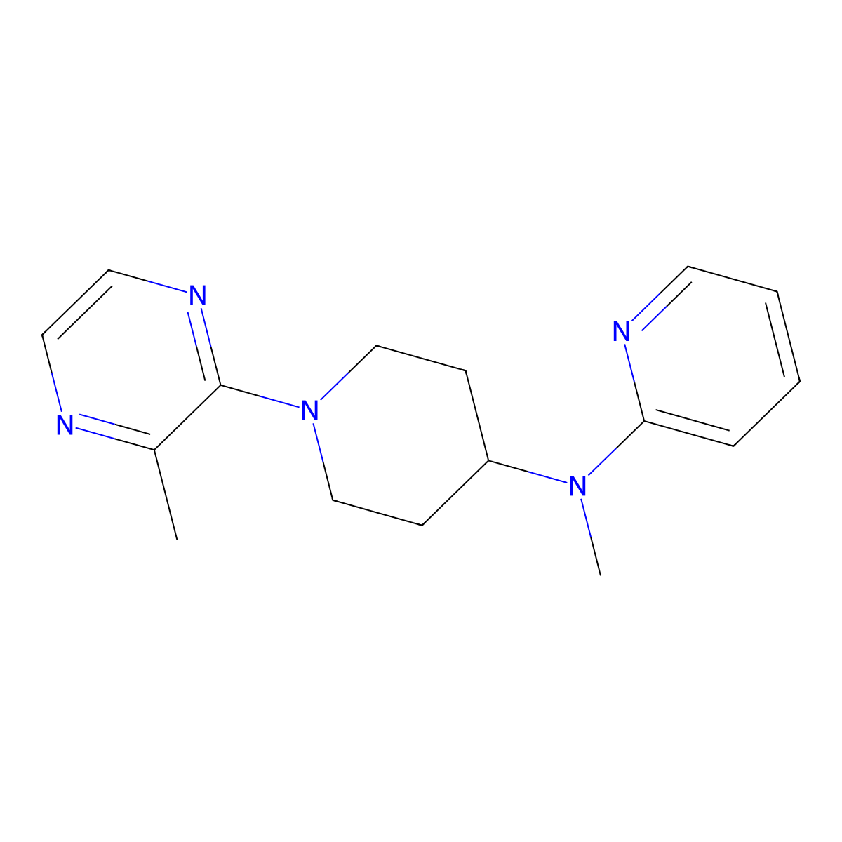 N-methyl-N-[1-(3-methylpyrazin-2-yl)piperidin-4-yl]pyridin-2-amine molecular structure, CAS 2741918-82-9