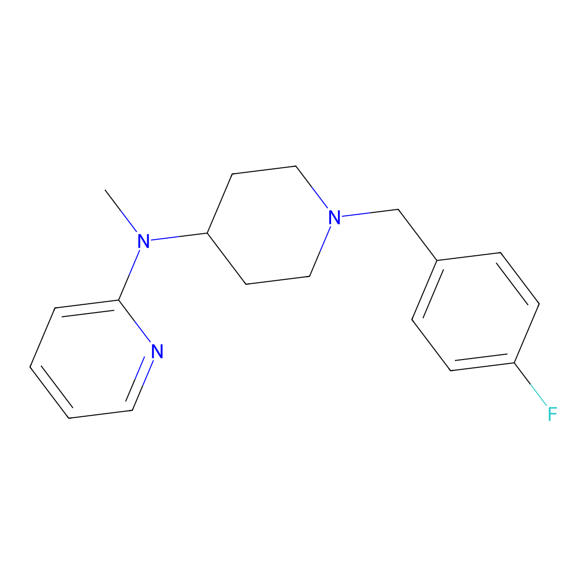 N-{1-[(4-fluorophenyl)methyl]piperidin-4-yl}-N-methylpyridin-2-amine molecular structure, CAS 2741918-86-3