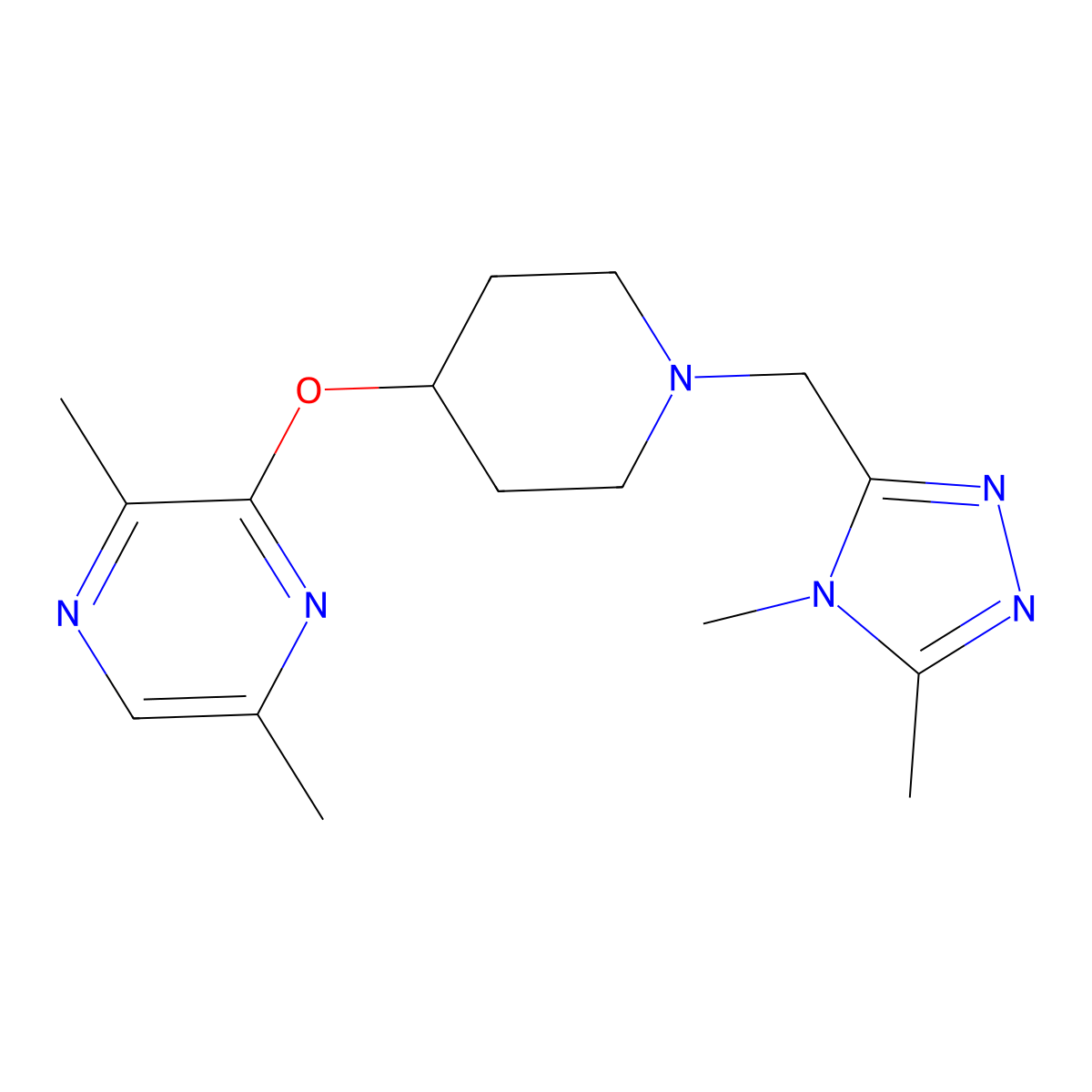 3-({1-[(4,5-dimethyl-4H-1,2,4-triazol-3-yl)methyl]piperidin-4-yl}oxy)-2,5-dimethylpyrazine molecular structure, CAS 2741919-17-3