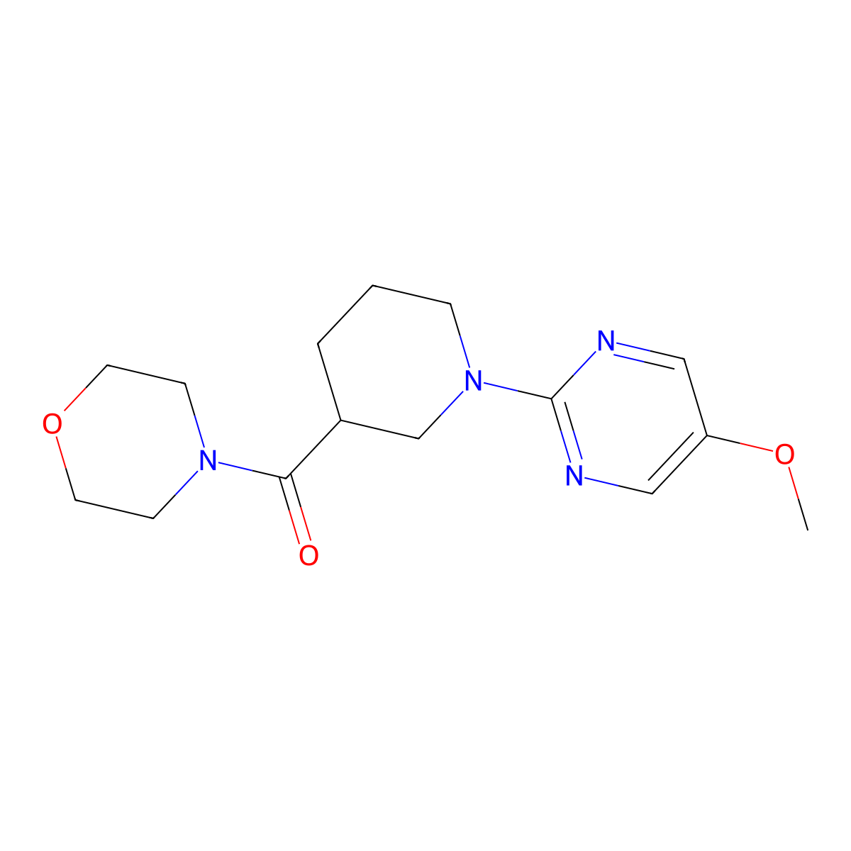4-[1-(5-Methoxypyrimidin-2-yl)piperidine-3-carbonyl]morpholine molecular structure, CAS 2741919-30-0