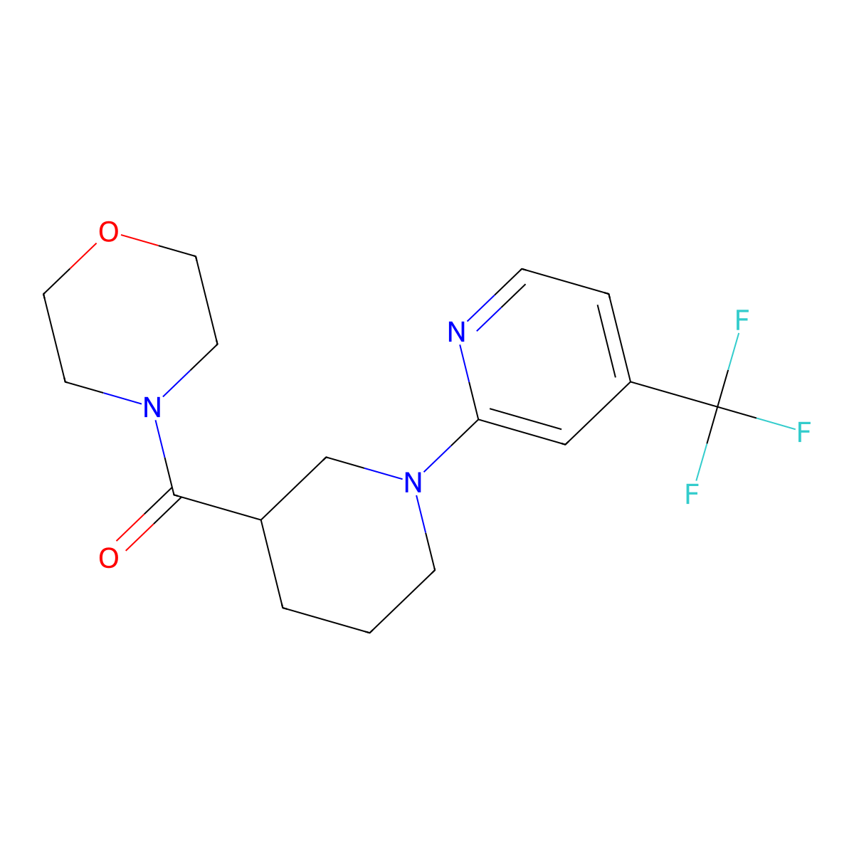 4-{1-[4-(Trifluoromethyl)pyridin-2-yl]piperidine-3-carbonyl}morpholine molecular structure, CAS 2741919-34-4