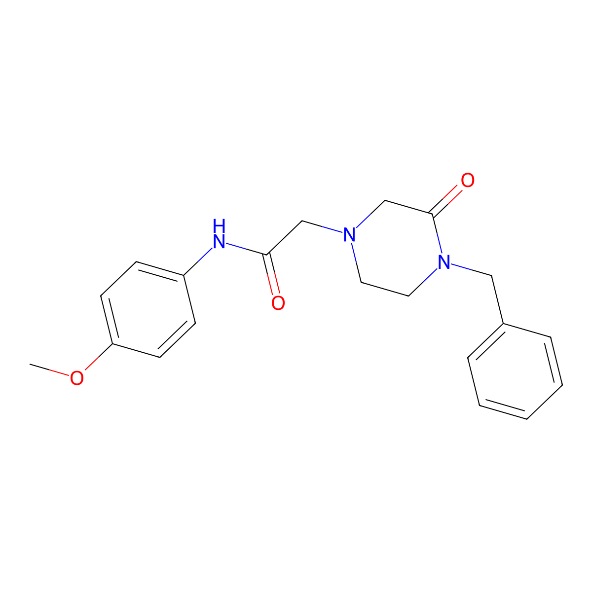 2-(4-benzyl-3-oxopiperazin-1-yl)-N-(4-methoxyphenyl)acetamide molecular structure, CAS 2741919-38-8