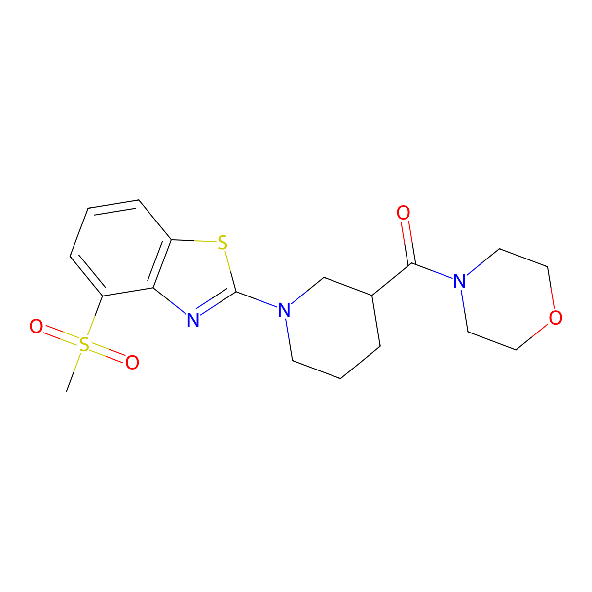 4-Methanesulfonyl-2-[3-(morpholine-4-carbonyl)piperidin-1-yl]-1,3-benzothiazole molecular structure, CAS 2741919-45-7