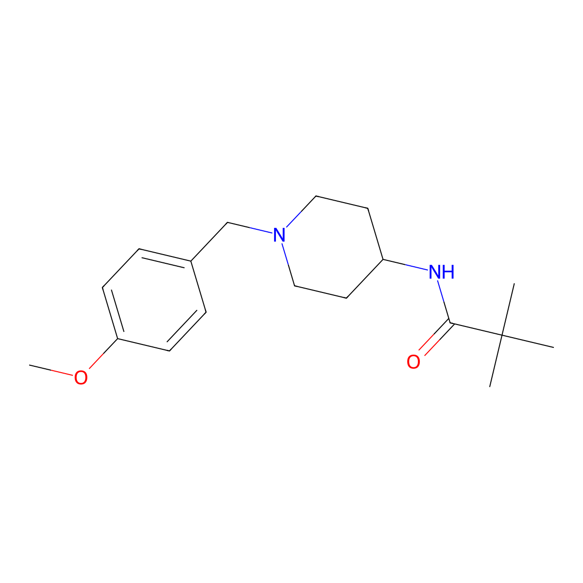 N-{1-[(4-methoxyphenyl)methyl]piperidin-4-yl}-2,2-dimethylpropanamide molecular structure, CAS 2741919-52-6