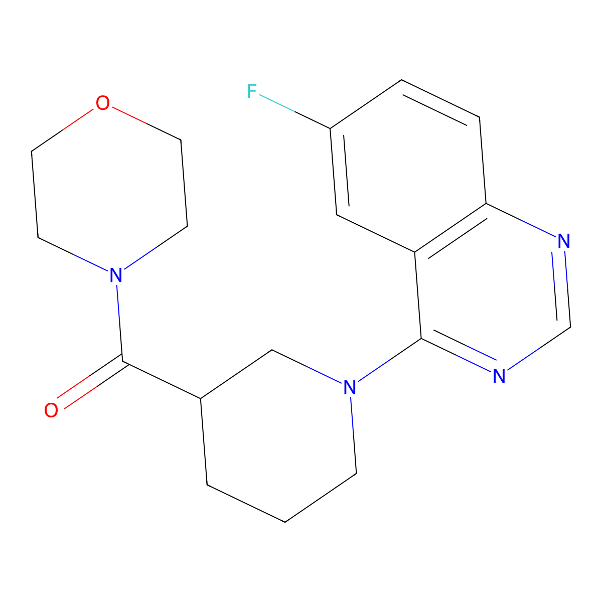6-Fluoro-4-[3-(morpholine-4-carbonyl)piperidin-1-yl]quinazoline molecular structure, CAS 2741919-54-8