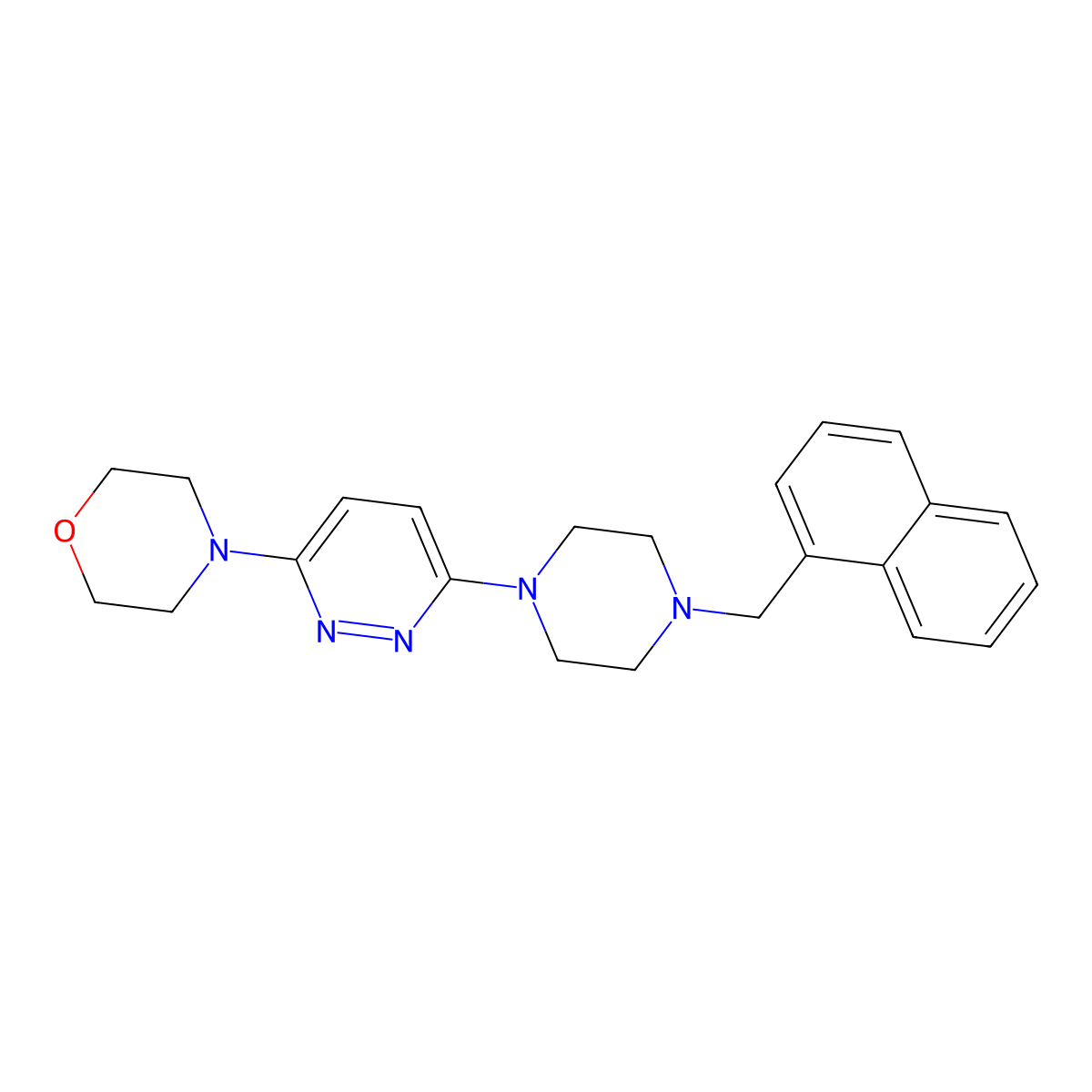 4-(6-{4-[(Naphthalen-1-yl)methyl]piperazin-1-yl}pyridazin-3-yl)morpholine molecular structure, CAS 2741919-72-0