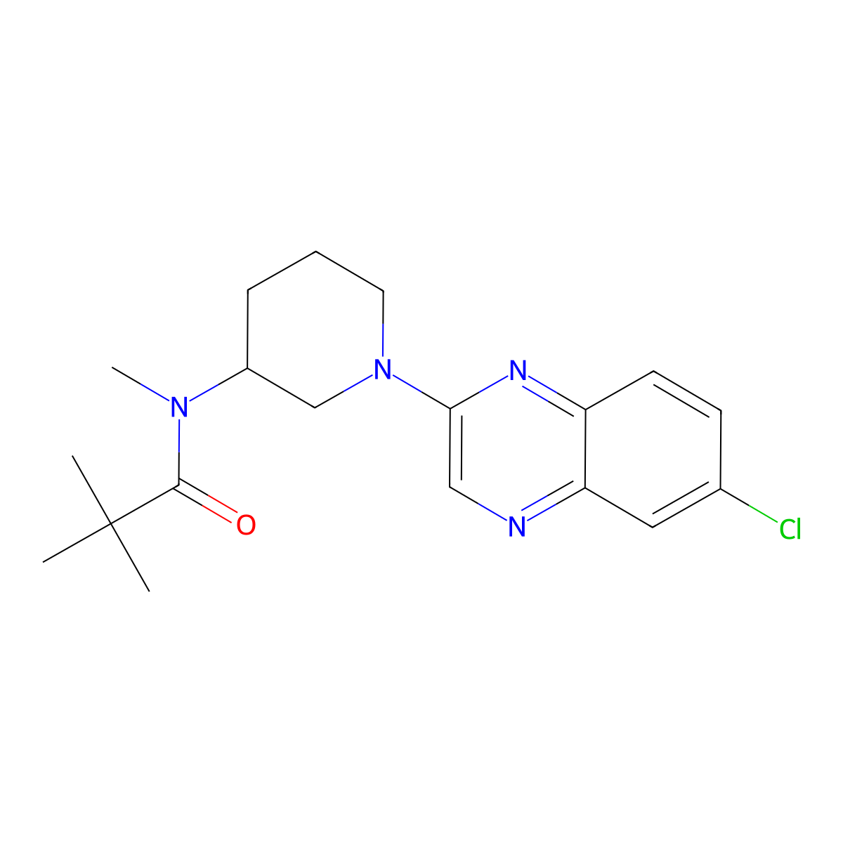 N-[1-(6-chloroquinoxalin-2-yl)piperidin-3-yl]-N,2,2-trimethylpropanamide molecular structure, CAS 2741919-75-3