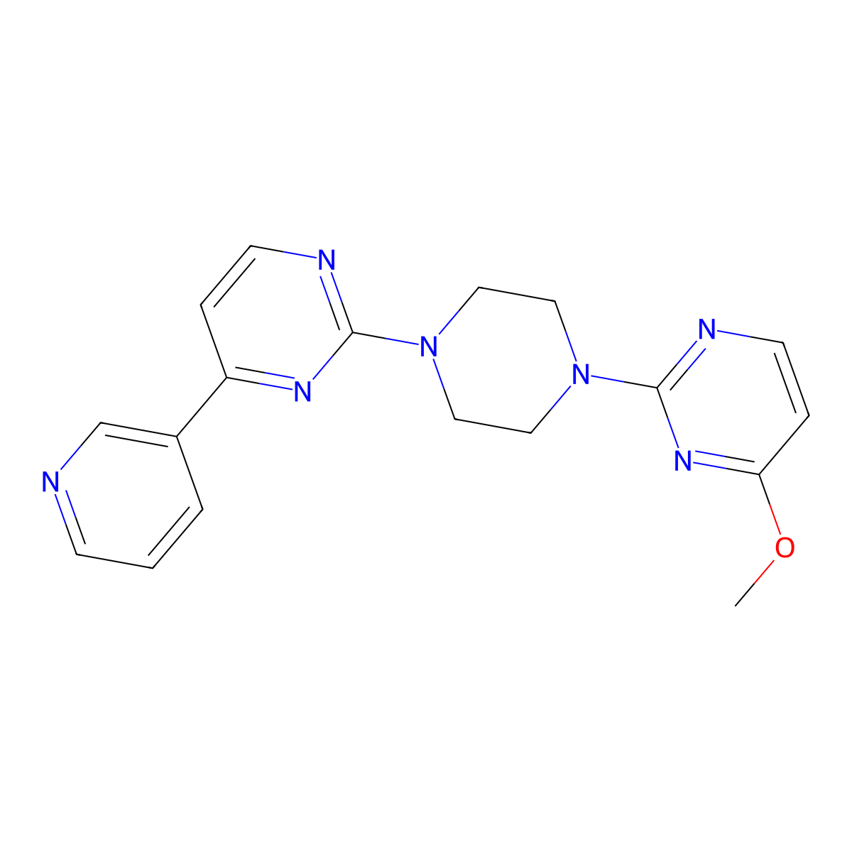 2-[4-(4-Methoxypyrimidin-2-yl)piperazin-1-yl]-4-(pyridin-3-yl)pyrimidine molecular structure, CAS 2741919-78-6