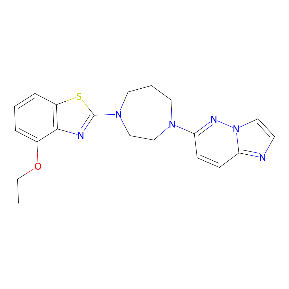 4-Ethoxy-2-(4-{imidazo[1,2-b]pyridazin-6-yl}-1,4-diazepan-1-yl)-1,3-benzothiazole molecular structure, CAS 2741919-84-4