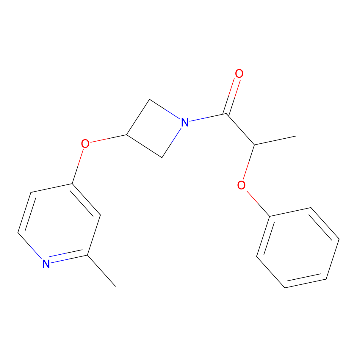 1-{3-[(2-Methylpyridin-4-yl)oxy]azetidin-1-yl}-2-phenoxypropan-1-one molecular structure, CAS 2741919-85-5