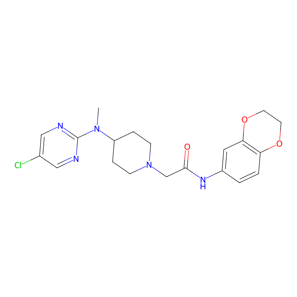 2-{4-[(5-chloropyrimidin-2-yl)(methyl)amino]piperidin-1-yl}-N-(2,3-dihydro-1,4-benzodioxin-6-yl)acetamide molecular structure, CAS 2741919-91-3