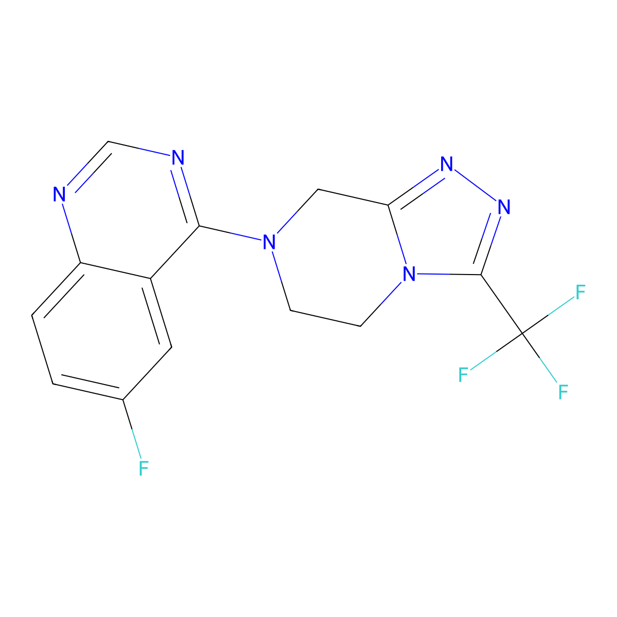 6-fluoro-4-[3-(trifluoromethyl)-5H,6H,7H,8H-[1,2,4]triazolo[4,3-a]pyrazin-7-yl]quinazoline molecular structure, CAS 2741919-99-1
